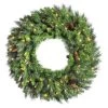 48 Inch Cheyenne Pine Wreath: Clear LEDs