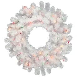 30 Inch Crystal White Wreath: Clear LEDs