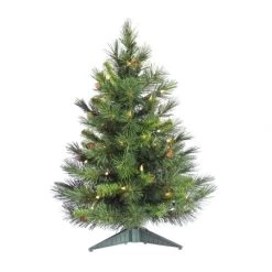 2 Foot Cheyenne Pine Christmas Tree: Multi-Colored LEDs
