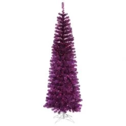 4.5 Foot Purple Pencil Tree: Purple Lights