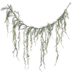 4 Foot PE Weeping Cedar Garland: Unlit