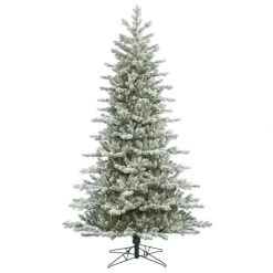 5.5 Foot PE/PVC Frosted Eastern Frasier Fir Tree: Clear Lights