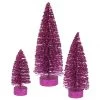 5, 7 & 9 Inch Magenta Glitter Oval Tree: Unlit