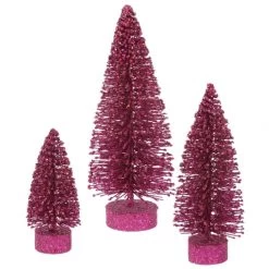 5, 7 & 9 Inch Dark Mauve Glitter Oval Tree: Unlit