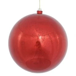 10 Inch Red Shiny Mercury Ball Ornament