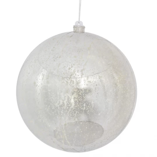 8 Inch Silver Shiny Mercury Ball Ornament