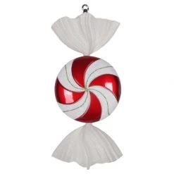 18.5 Inch Red-White Flat Swirl Candy Ornament