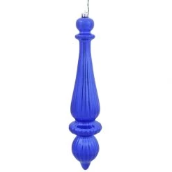 14 Inch Shiny Cobalt Blue UV Protected Finial Ornament (Set Of 2)