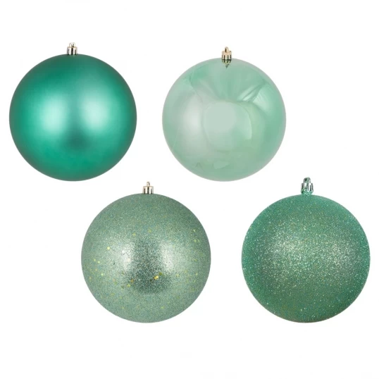 2.4 Inch Shatterproof Sea Foam 4 Finish Plastic Christmas Ball Ornament (Set Of 24)