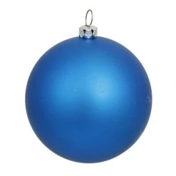 4 Inch Blue Matte Ball Ornament: Set Of 6
