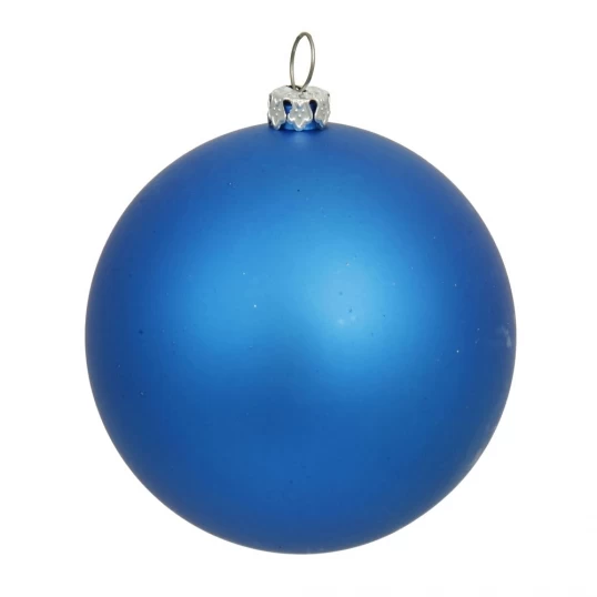 4 Inch Blue Matte Ball Ornament: Set Of 6