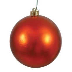 10 Inch Burnish Orange Matte Ball Ornament: UV Resistant