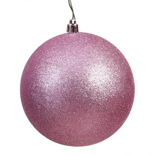 10 Inch Mauve Glitter Ball Christmas Ornament