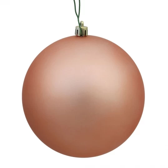 6 Inch Rose Gold Matte Ball Ornament: Set Of 4