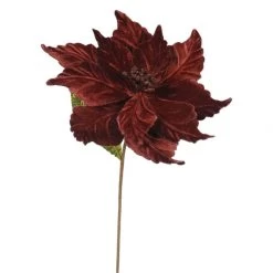 22 Inch Velvety Chocolate Poinsettia - 12 Inch Flower: Set Of 6