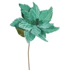 22 Inch Velvety Emerald Poinsettia - 12 Inch Flower: Set Of 6