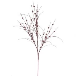 35 Inch Burgundy Glitter Berry Spray: Set Of 6