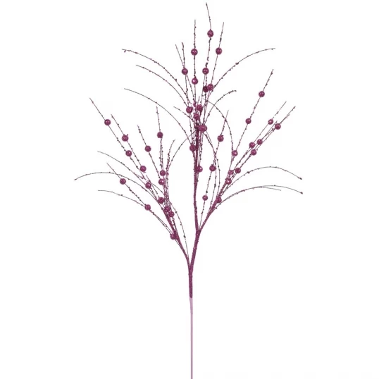 35 Inch Cerise Glitter Berry Spray: Set Of 6