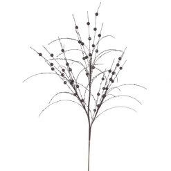 35 Inch Mocha Glitter Berry Spray: Set Of 6