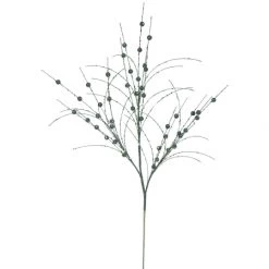 35 Inch Emerald Glitter Berry Spray: Set Of 6