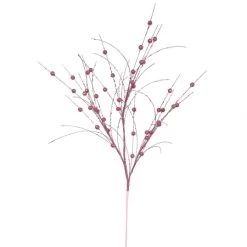35 Inch Mauve Glitter Berry Spray: Set Of 6