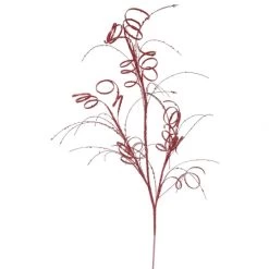 35 Inch Red Glitter Curly Spray: Set Of 6