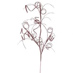 35 Inch Burgundy Glitter Curly Spray: Set Of 6