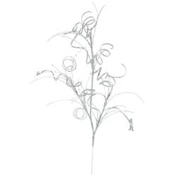 35 Inch Silver Glitter Curly Spray: Set Of 6