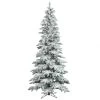 10 Foot Slim Flocked Utica Fir Tree: Clear Lights