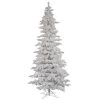 10 Foot Flocked White Slim Spruce Tree: Clear LEDs