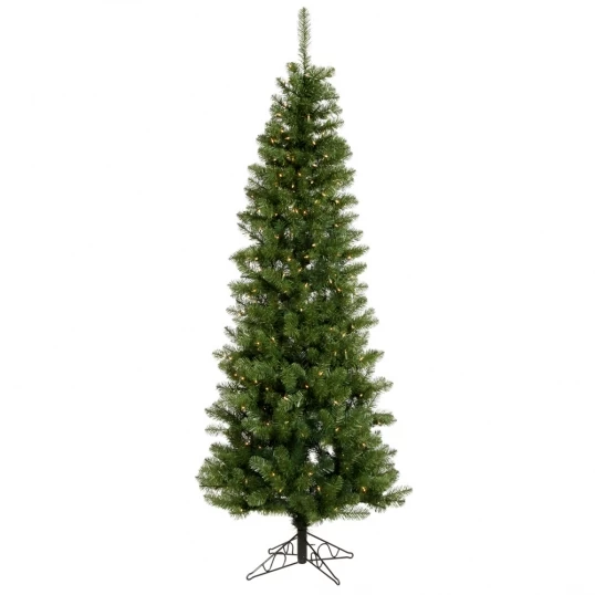6.5 Foot Salem Pencil Pine Christmas Tree: Lights