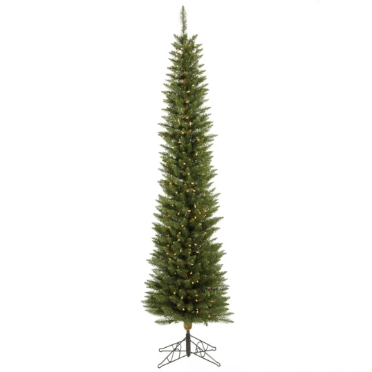7.5 Foot Durham Pole Pencil Pine Tree: Clear LEDs