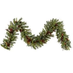 9 Foot PE/PVC Cibola Mixed Berry Garland: Unlit