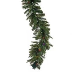 9 Foot X 14 Inch Cashmere Garland: Multi-Colored LEDs