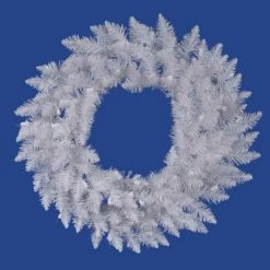 36 Inch White Spruce Wreath: Unlit