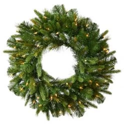 84 Inch PE/PVC Cashmere Pine Wreath: Clear LEDs