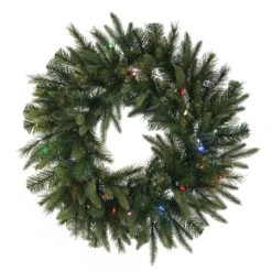 120 Inch PE/PVC Cashmere Pine Wreath: Multi-Colored LEDs