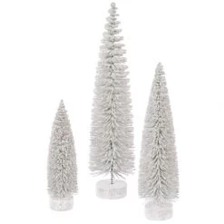 White Artificial Oval Tree (set Of 3): 12 Inch, 16 Inch, 20 Inch
