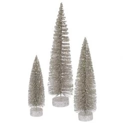 Champagne Artificial Oval Tree (set Of 3): 12 Inch, 16 Inch, 20 Inch