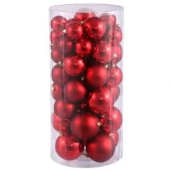 1.5-2 Inch Shiny/Matte Christmas Ball Ornaments (set Of 50): Red