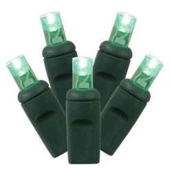 36 Foot Wide Angle LED Lights With 4 Inch Spacing On Green Wire: Green