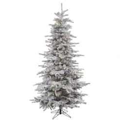 7.5 Foot Flocked Slim Sierra Christmas Tree: Multi-Colored LEDs