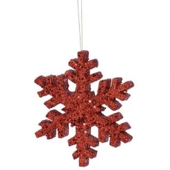 36 Inch Red Glittered Christmas Snowflake