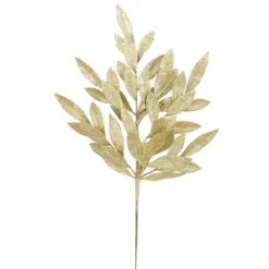 22 Inch Burgundy Glitter Bay Leaf Spray (Set Of 6)