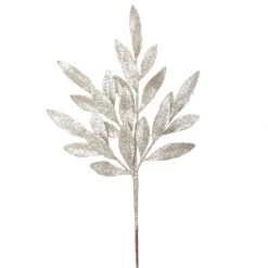 22 Inch Champagne Glitter Bay Leaf Spray (Set Of 12)