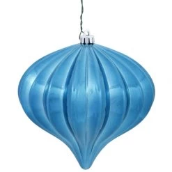 5.7 Inch Shiny Turquoise UV Protected Onion Ornament (Set Of 3)