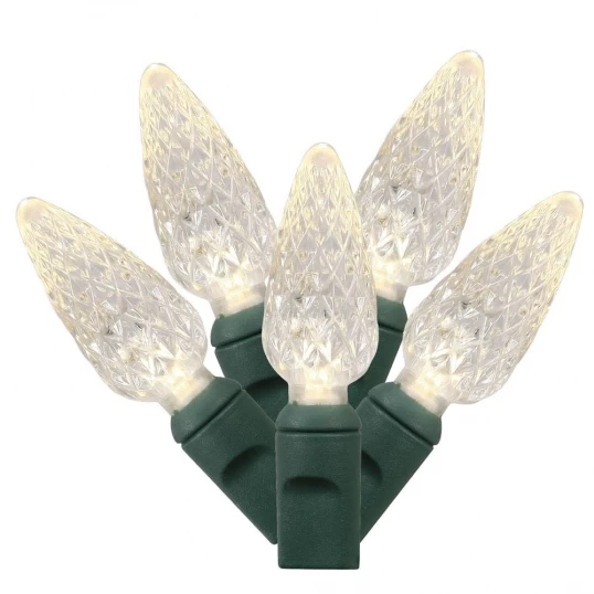 34 Foot C6 LED Light Strand - 4 Inch Spacing: 100 Clear Lights
