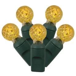 34 Foot G12 Berry LED Green Light Strand - 4 Inch Spacing: 100 Yellow Lights