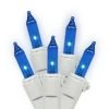 23 Foot 50 Mini-light Strand With 5.5 Inch Spacing On White Wire: Blue