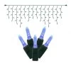 9 Foot M5 LED Green Icicle Light Strand - 3.5 Inch Spacing: Blue Lights